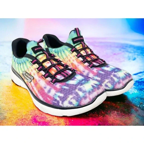 Skechers Shoes Skechers Summits Rainbow Black Multi Tie Dye